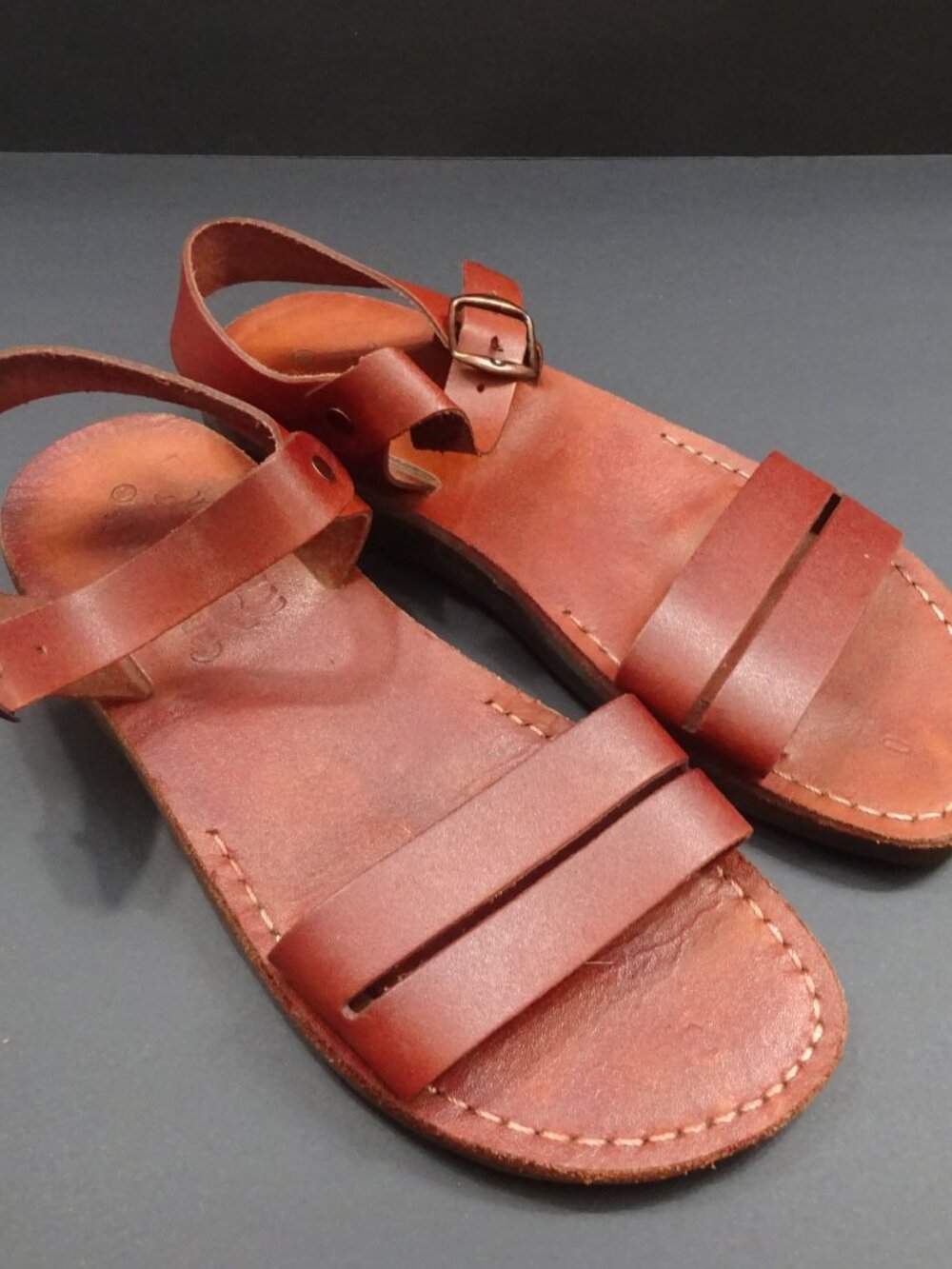 Camel Sandals Brown Leather Jesus Sandals - Women's Size 9